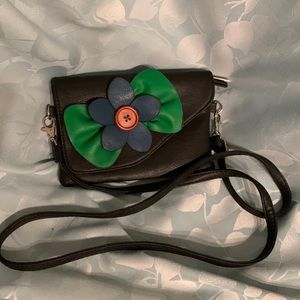 Sax pleather crossbody purse
